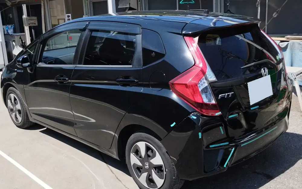 フィットの実車。お預かりしたときの状態